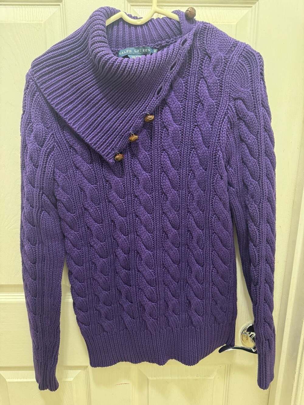 Ralph Lauren Purple Cable Knit Sweater-Blue label